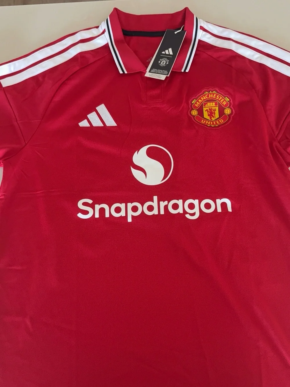 adidas Manchester United Red Home Jersey with White Accents